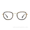 New Retro Women Round Acetate With Metal Optical Glasses Men Eyewear